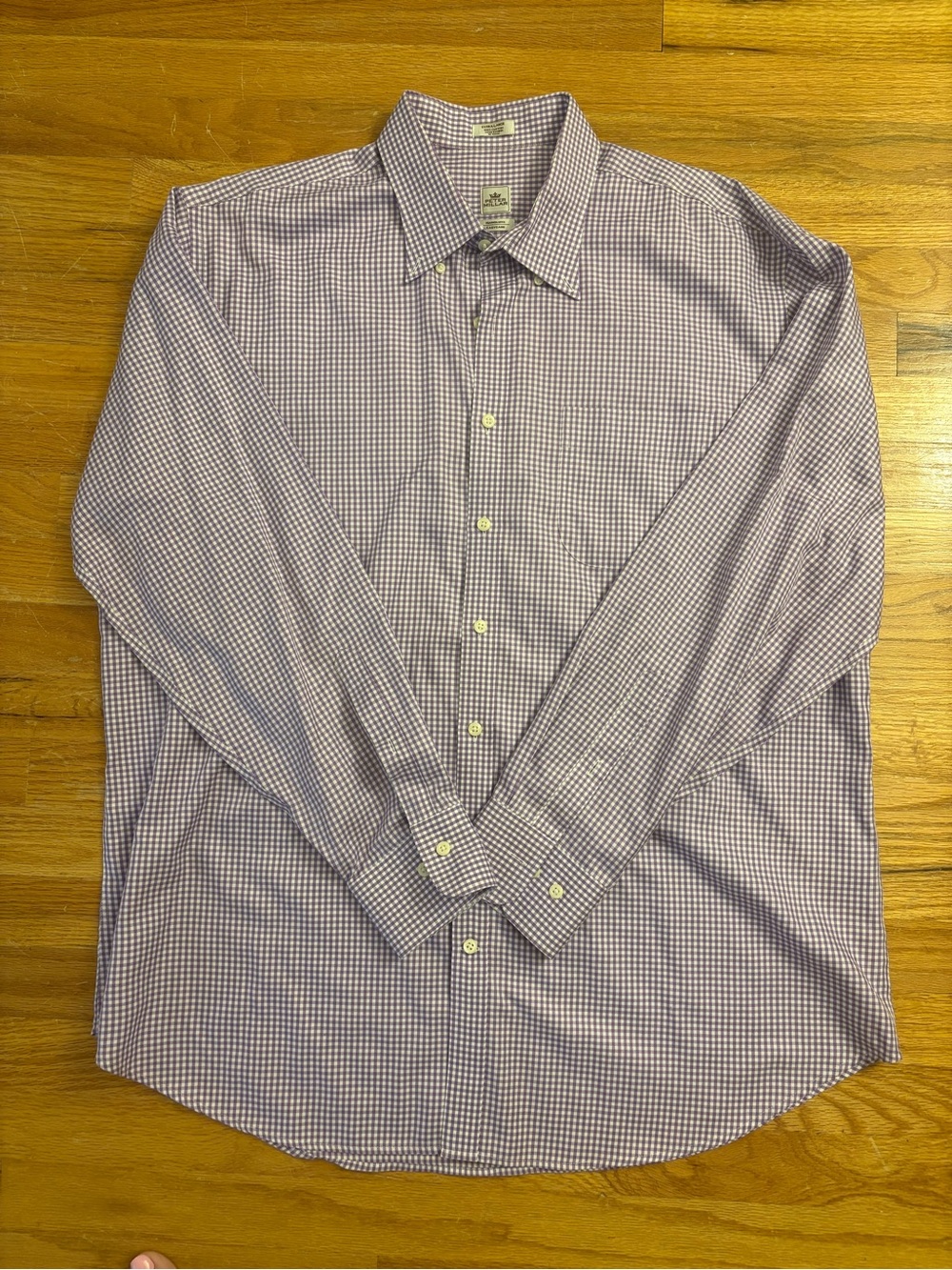 Peter Millar Lavender Gingham Dress Shirt Size XL